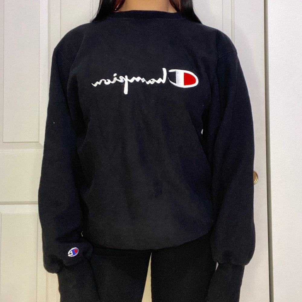 Black Champion Crewneck